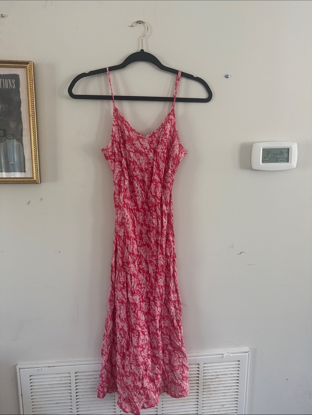 GAP Pink Printed Slip Maxi Dress